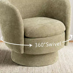 Lot de 2 fauteuils pivotants modernes avec revêtement en tissu, fauteuil lounge pivotant à 360° pour salon, chambre à coucher - Panipeachy