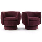 Lot de 2 fauteuils pivotants modernes avec revêtement en tissu, fauteuil lounge pivotant à 360° pour salon, chambre à coucher - Panipeachy