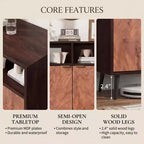 31,5 Meuble de Rangement Noyer et Loupe - Buffet d'Appoint Compact pour Salle à Manger, Salon ou Entrée