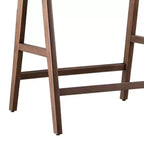 Tabouret de comptoir Royal Hampton, lot de 2, bois de noyer marron, tissu bouclé beige