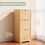 Karl HomeCommode de classement 3 tiroirs en boisFinition grain de boisDesign cannelé