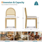 Chaises de salle à manger TYBOATLE, style moderne du milieu du siècle, avec dossier en rotin tissé à la main et assise rembourrée en chenille, pour cuisine ou salle à manger