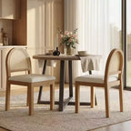Chaises de salle à manger TYBOATLE, style moderne du milieu du siècle, avec dossier en rotin tissé à la main et assise rembourrée en chenille, pour cuisine ou salle à manger