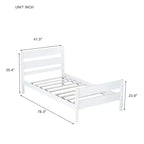 Cadre de lit plateforme double Sailvan en bois d'hévéa avec tête et pied de lit, design compact