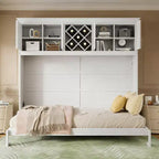 Lit escamotable moderne Queen Luxystar avec 2 armoires pour salon ou appartement