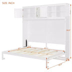 Lit escamotable moderne Queen Luxystar avec 2 armoires pour salon ou appartement