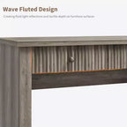 Bureau de télétravail cannelé de 137 cm avec tiroirs et chargement USB intégré, bureau d'écriture moderne pour salle d'étude