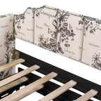 Canapé-lit rembourré ModernLuxe convertible lit simple/king size avec lit gigogne escamotable et ports de chargement USB, tissu en lin, capacité de 180 kg