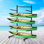 Support de rangement pour kayak robuste pour garage et extérieur, support de kayak autoportant avec roues pour kayak, canoë, planche de surf, paddleboard