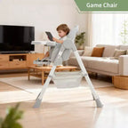 Chaise Haute Bébé Multifonctionnelle avec Hauteur et Inclinaison Réglables, Pliable pour Bébés et Tout-Petits