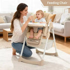 Chaise Haute Bébé Multifonctionnelle avec Hauteur et Inclinaison Réglables, Pliable pour Bébés et Tout-Petits
