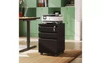 DEXYLLO Classeur à 3 tiroirs, Classeur métallique avec serrure, Meuble de rangement sous bureau avec roulettes pour bureau à domicile, Convient aux dossiers format légal/A4/Lettre