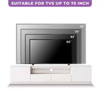 Meuble TV moderne ATJafurn de 300,2 cm pour téléviseurs de 55/65/75 pouces, console média comprenant un meuble TV et un meuble de rangement à 2 tiroirs pour le salon