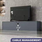 Meuble TV moderne ATJafurn de 300,2 cm pour téléviseurs de 55/65/75 pouces, console média comprenant un meuble TV et un meuble de rangement à 2 tiroirs pour le salon