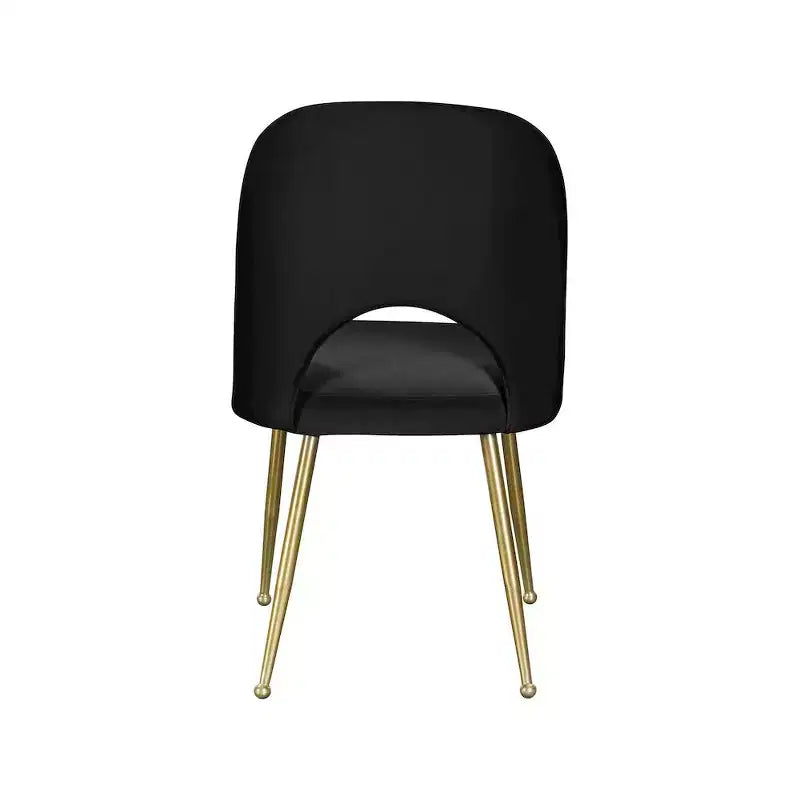 Chaise de salle à manger Meridian Furniture Logan en velours noir, lot de 2