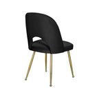 Chaise de salle à manger Meridian Furniture Logan en velours noir, lot de 2