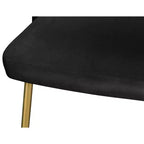 Chaise de salle à manger Meridian Furniture Logan en velours noir, lot de 2