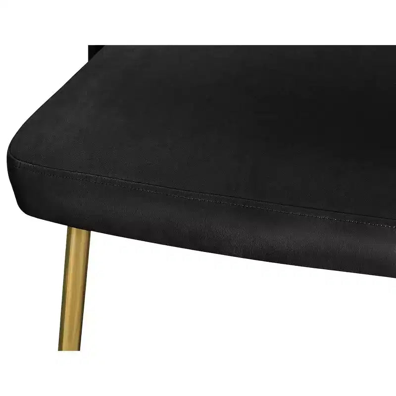 Chaise de salle à manger Meridian Furniture Logan en velours noir, lot de 2