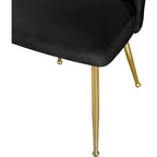 Chaise de salle à manger Meridian Furniture Logan en velours noir, lot de 2