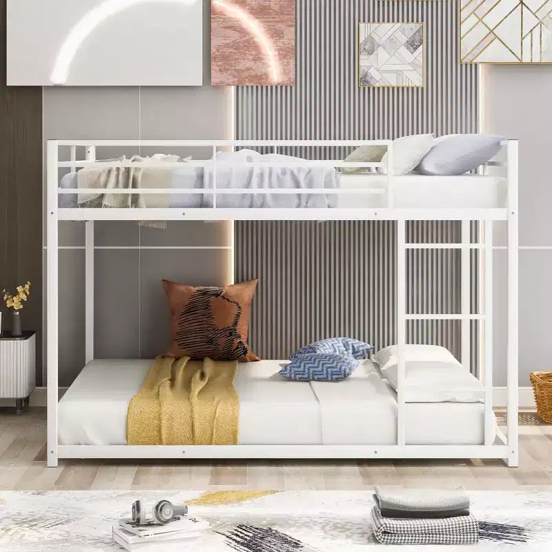 FAMYYT Full Size Metal Bunk Bed?With Ladder, Safety Guaranteed, Easy Assembly