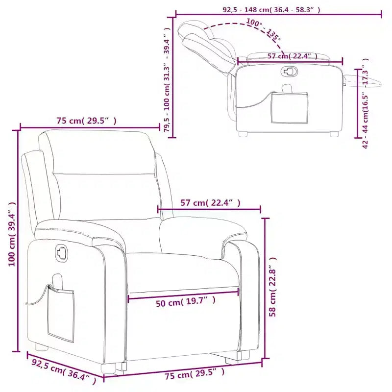 vidaXL Fauteuil inclinable de massage avec fonction releveur Gris clair
