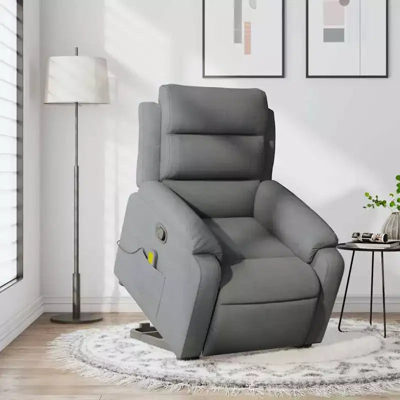 vidaXL Fauteuil inclinable de massage avec fonction releveur Gris clair