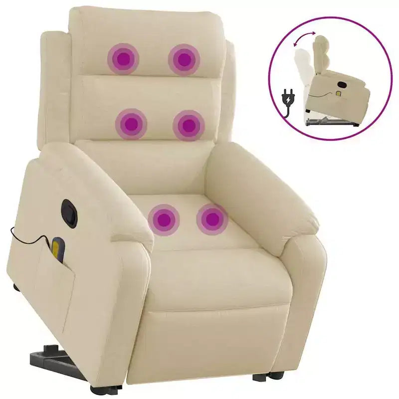 vidaXL Fauteuil inclinable de massage avec fonction releveur Gris clair