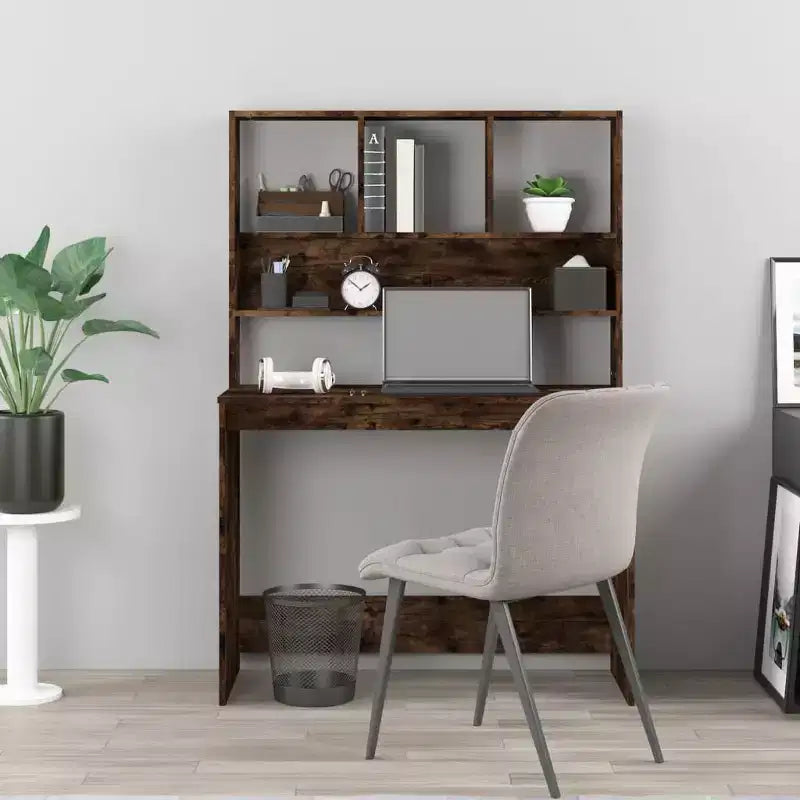 vidaXL Bureau Gris Béton Bois d'ingénierie 102 x 45 x 148 cm Bureau
