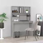 vidaXL Bureau Gris Béton Bois d'ingénierie 102 x 45 x 148 cm Bureau
