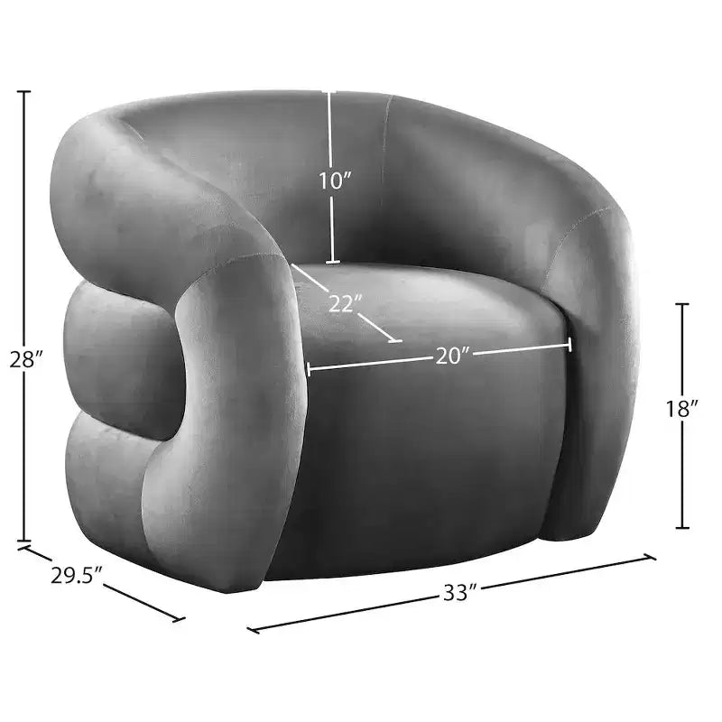 Fauteuil en Velours Roxbury Meridian Furniture