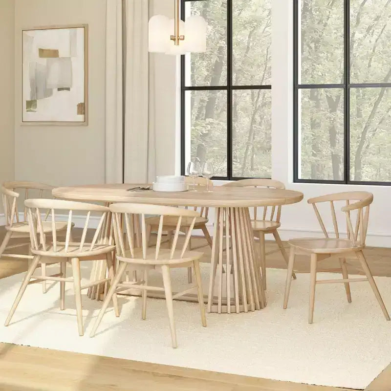 Table à manger rectangulaire 72 Lido Plank+Beam, table de cuisine minimaliste en bois massif pour 6 personnes
