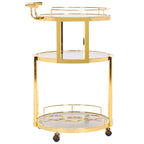 SAFAVIEH Sueann Chariot de bar rond à 3 niveaux-Or / Thé - 22.1 x 19.7 x 34.3 - 22Lx20Px34H