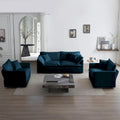Ensemble de canapé 3 pièces en chenille avec coussins d'accoudoir et coussins décoratifs, incluant 2 fauteuils et un canapé 2 places