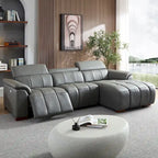 Canapé inclinable mural moderne à commande électrique en cuir véritable en forme de L, meubles de salon avec port USB