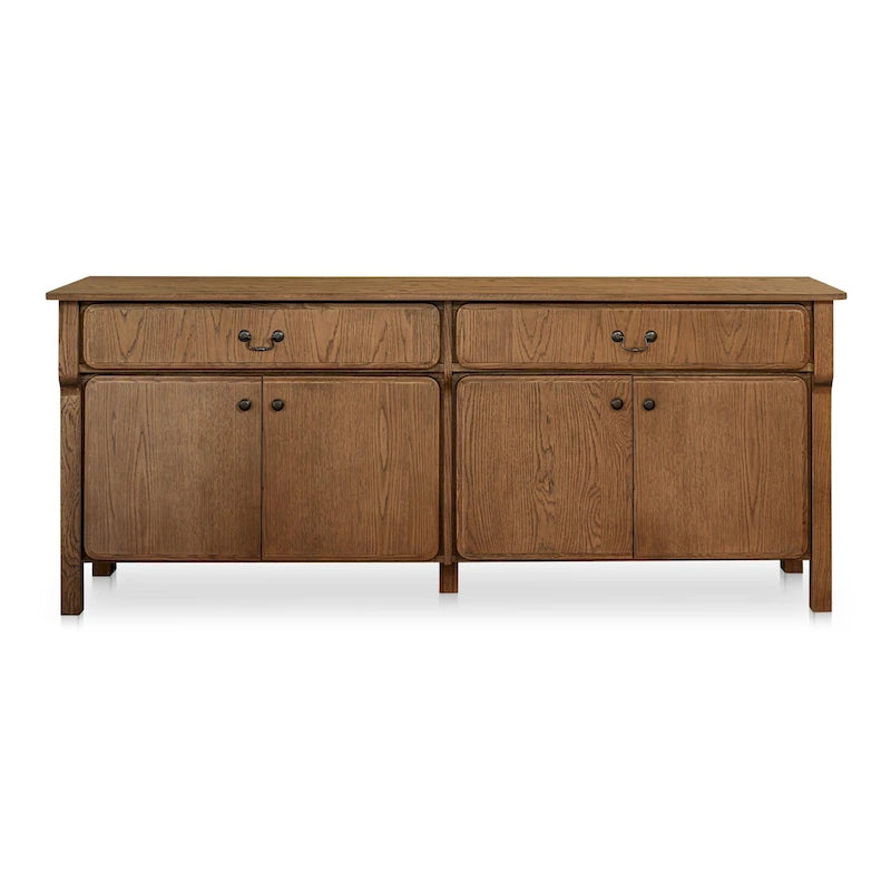 NADAAL STUDIOS Bastian, buffet avec tiroirs, marron chaud - 78.5L x19.76P x32H