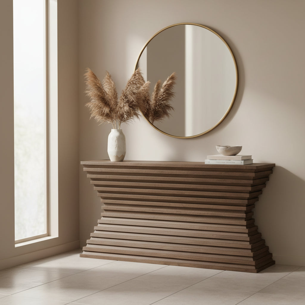 Table de canapé marron - 72 L x 18 P x 34,75 H