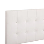 Lit à panneaux capitonné en similicuir, taille simple - 77 - Blanc