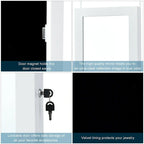 Costway Armoire à bijoux murale avec miroir et lumières LED