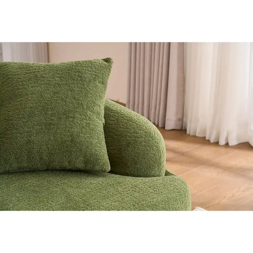 Canapé d'angle 3 places en chenille 98,4 avec méridienne et 4 oreillers