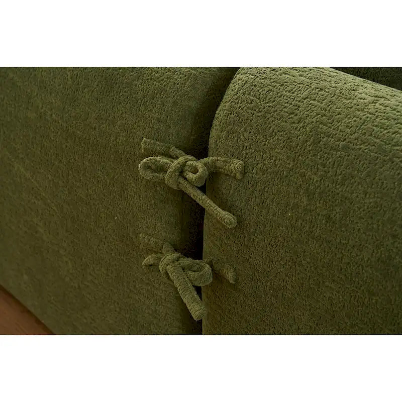 Canapé d'angle 3 places en chenille 98,4 avec méridienne et 4 oreillers
