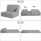Costway Chaise Pliante Convertible, Fauteuil Inclinable et Lit d'Appoint