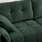 Canapé 2 places en chenille 78,7 avec ottoman, design minimaliste et coussins haute résilience