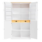 Garde-manger de cuisine autoportant avec 2 tiroirs, meuble de rangement avec 8 étagères de porte, armoires avec 2 étagères réglables