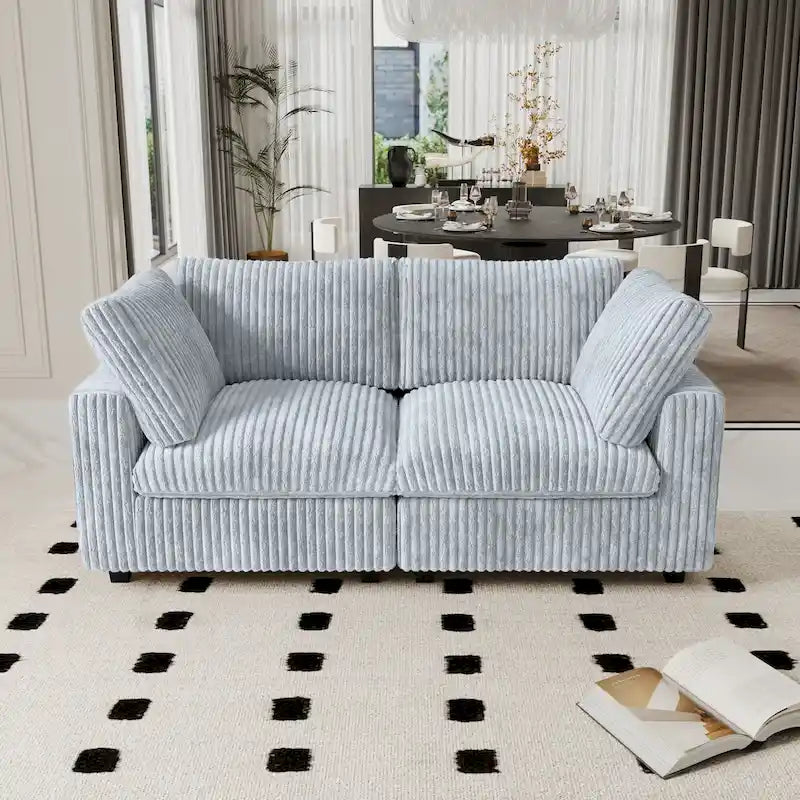 Canapés modulaires sectionnels de 78,74 po, canapé-lit moelleux et profond avec housses amovibles