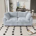 78.74 Modular Sectional Couches, Plush Deep Seat Sleeper Sofa with Removable Covers