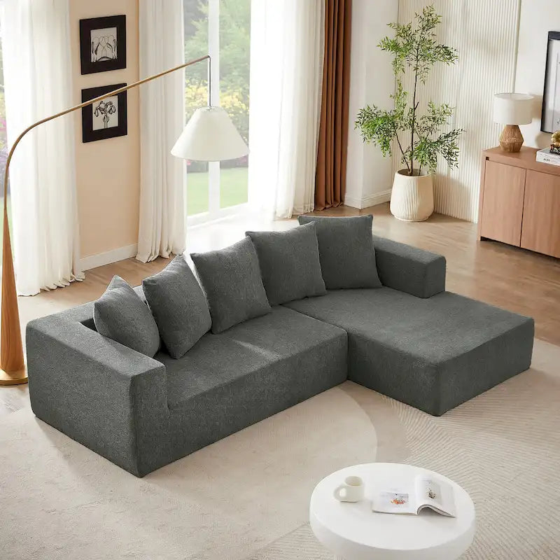 105.2 Canapé modulable d'angle droit en chenille Cloud, 2 pièces, combinaison libre