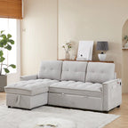 Canapé-lit d'angle escamotable en chenille de 78,75 po avec ports de chargement