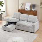 Canapé-lit d'angle escamotable en chenille de 78,75 po avec ports de chargement