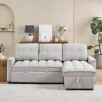 Canapé-lit d'angle escamotable en chenille de 78,75 po avec ports de chargement