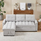 Canapé-lit d'angle escamotable en chenille de 78,75 po avec ports de chargement